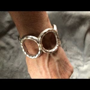 Silver bangle type bracelet